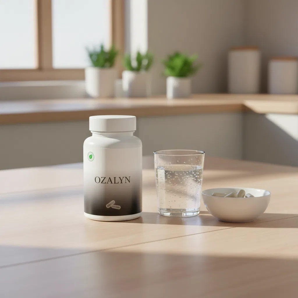 Ozalyn-purkki lähikuvassa marmoripinnalla